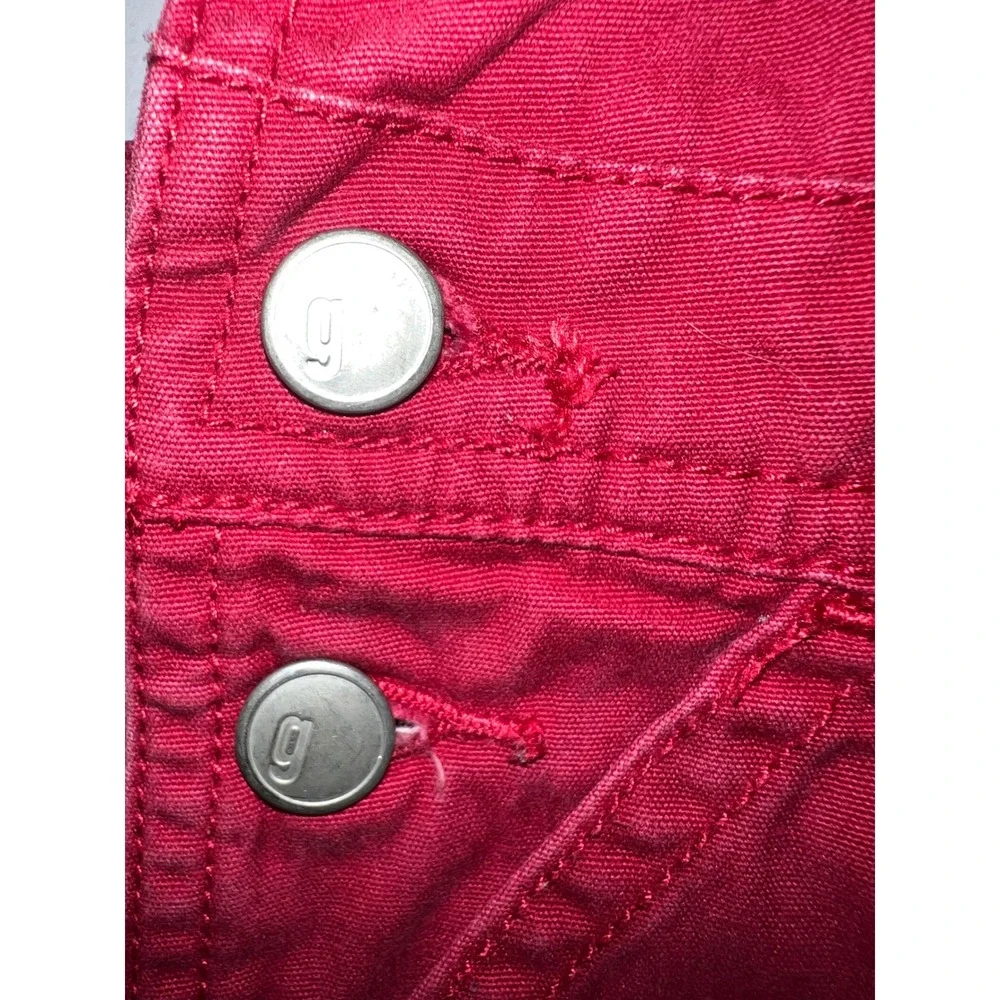 Gymboree Vintage 2002 Red Surfboard Cotton Canvas Shortalls Toddler 18-24 Months